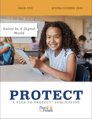 Protect magazine cover image of girl with tablet